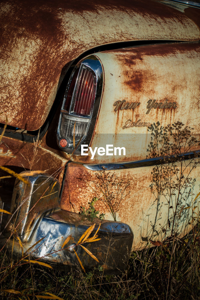 Old abandoned vintage car