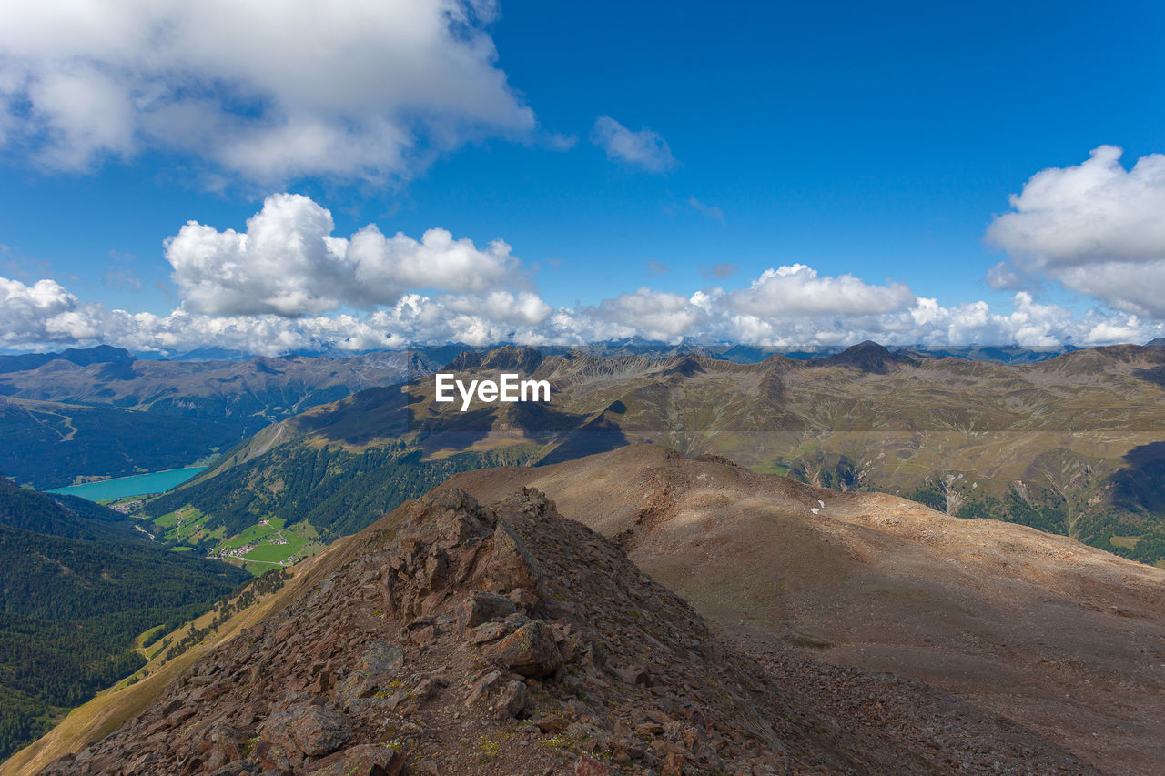 Summer boundless alpine panorama between italy switzerland and austria