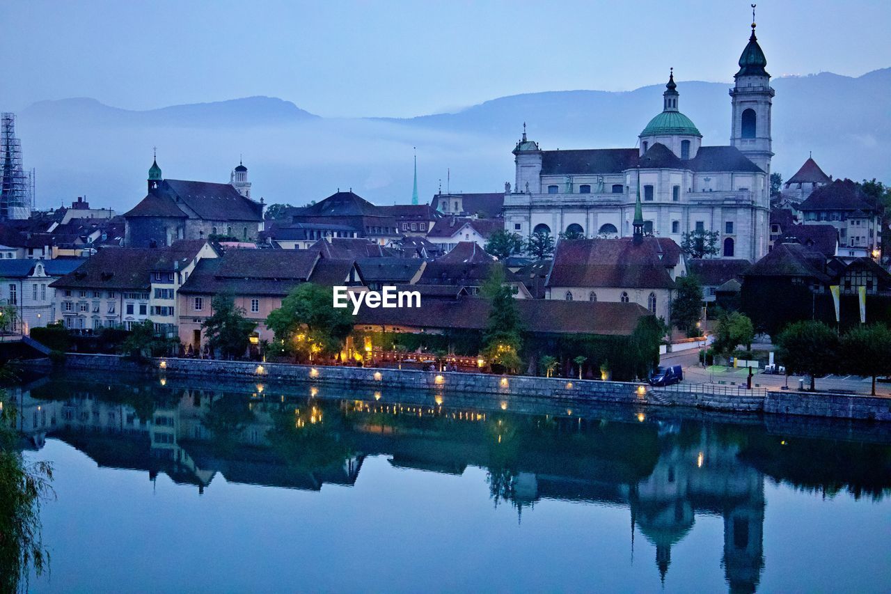 Old town skyline at dawn