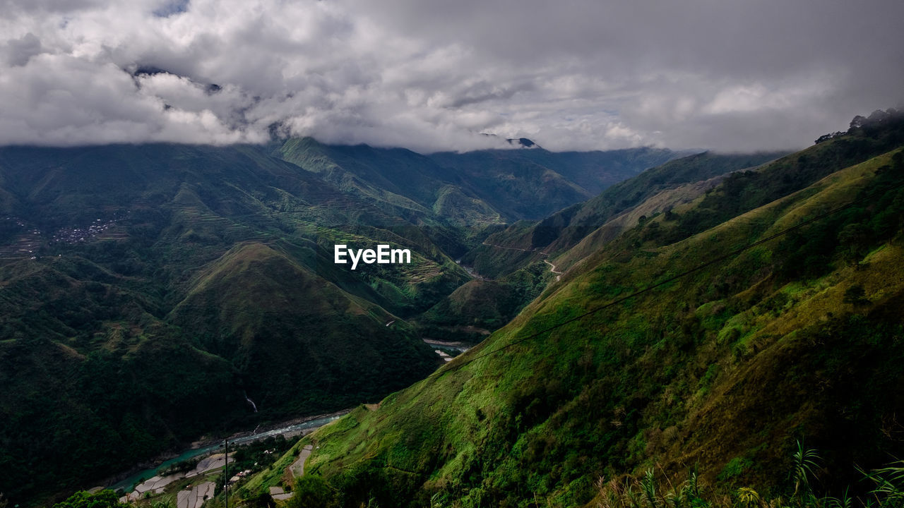 Scenic view of mountains against sky