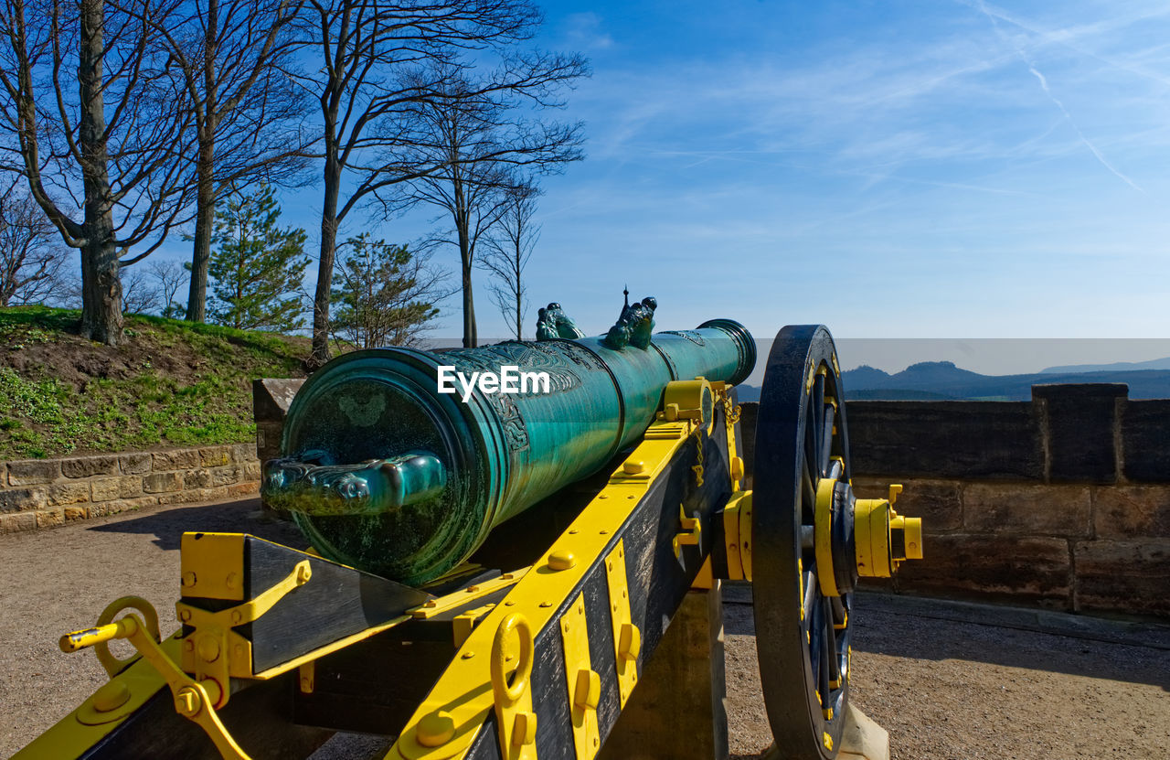 Panoramic shot of weapon against sky