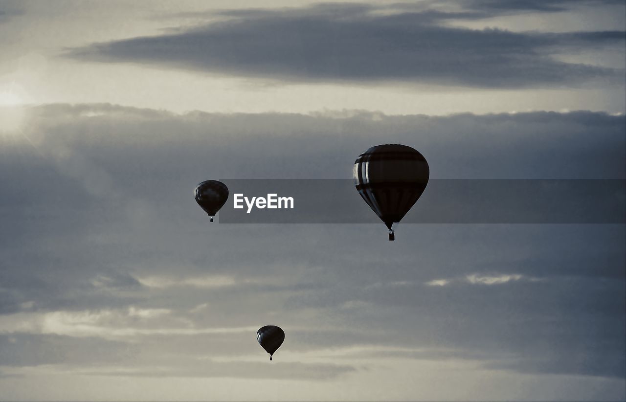 Low angle view of hot air balloon against sky