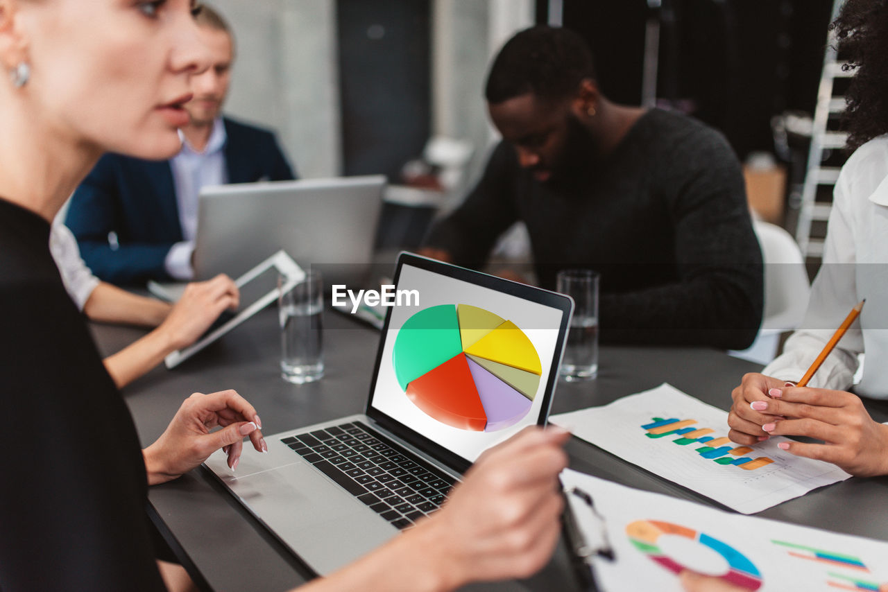 business colleagues working on table