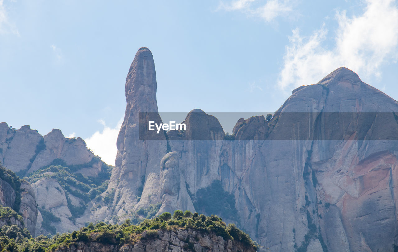 Panoramic view of rocky mountains against sky