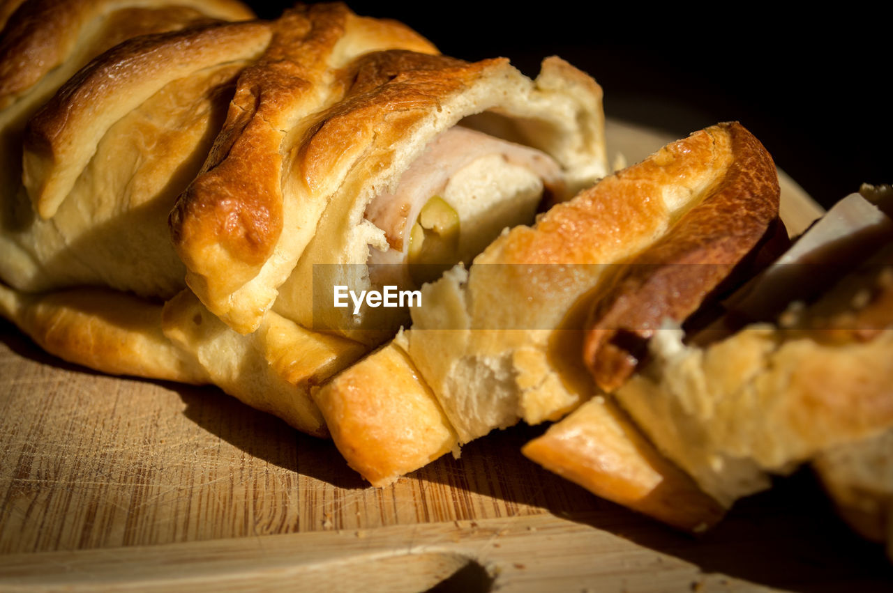 Close-up of bread on table