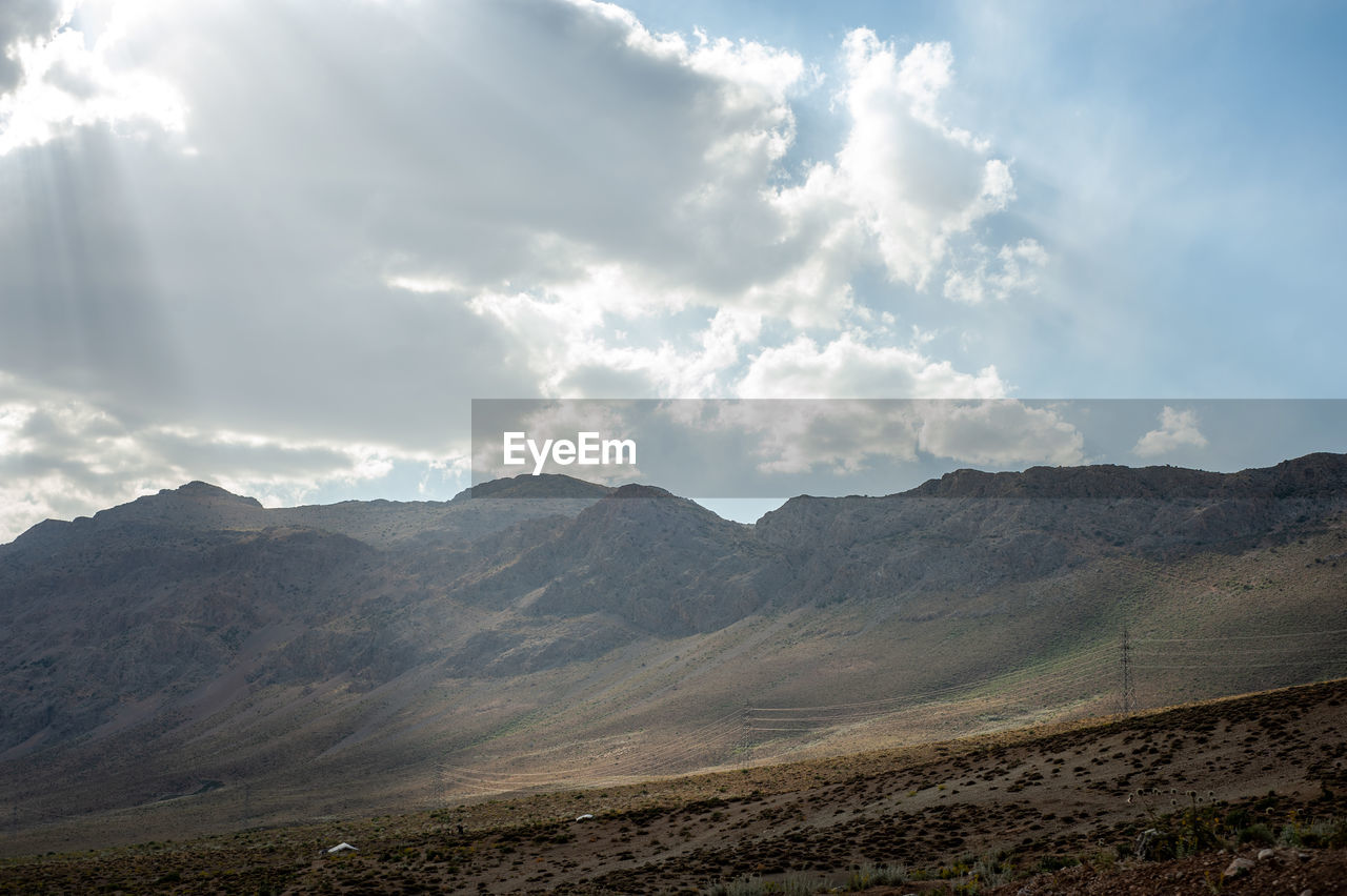 SCENIC VIEW OF ARID LANDSCAPE AGAINST SKY