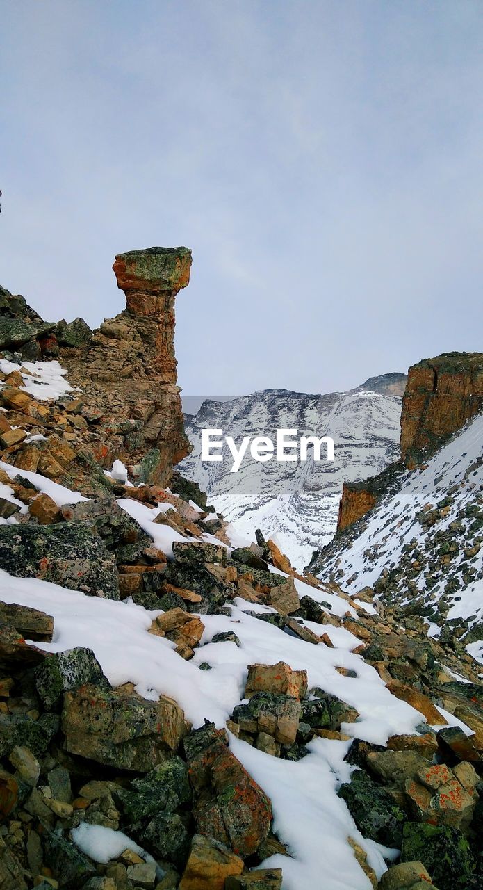 Hoodoos in the canadian rocky mountains, found on red ridge summit trail, spray valley prov. park.