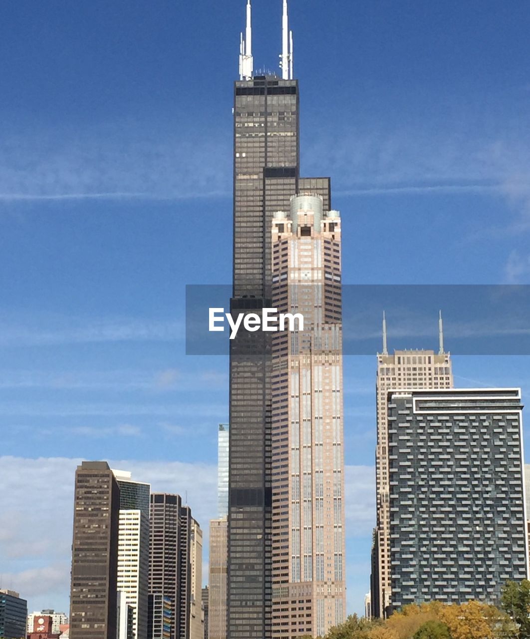 Willis tower against sky in city