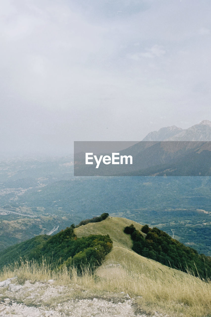 high angle view of landscape against sky