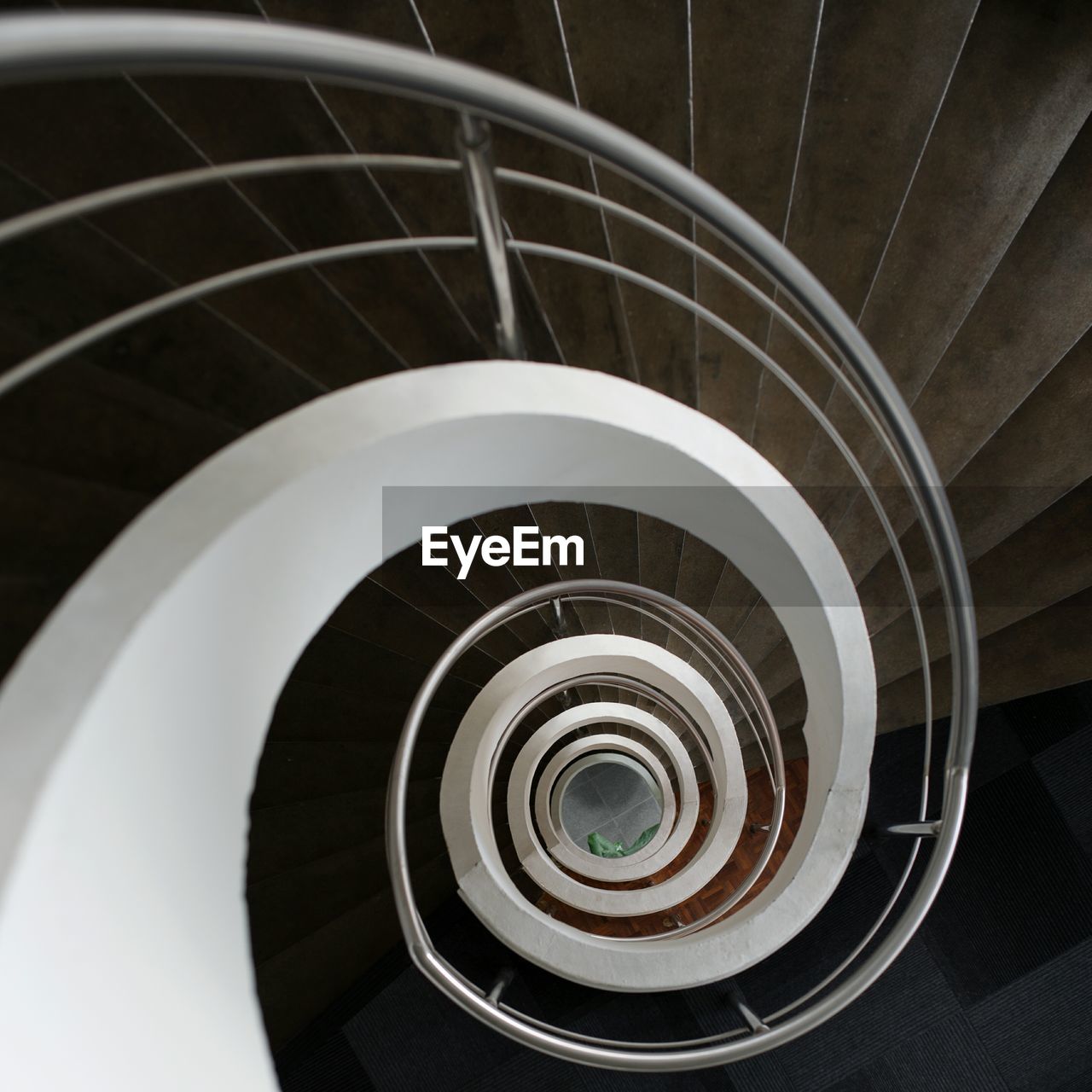 Directly above shot of spiral staircase