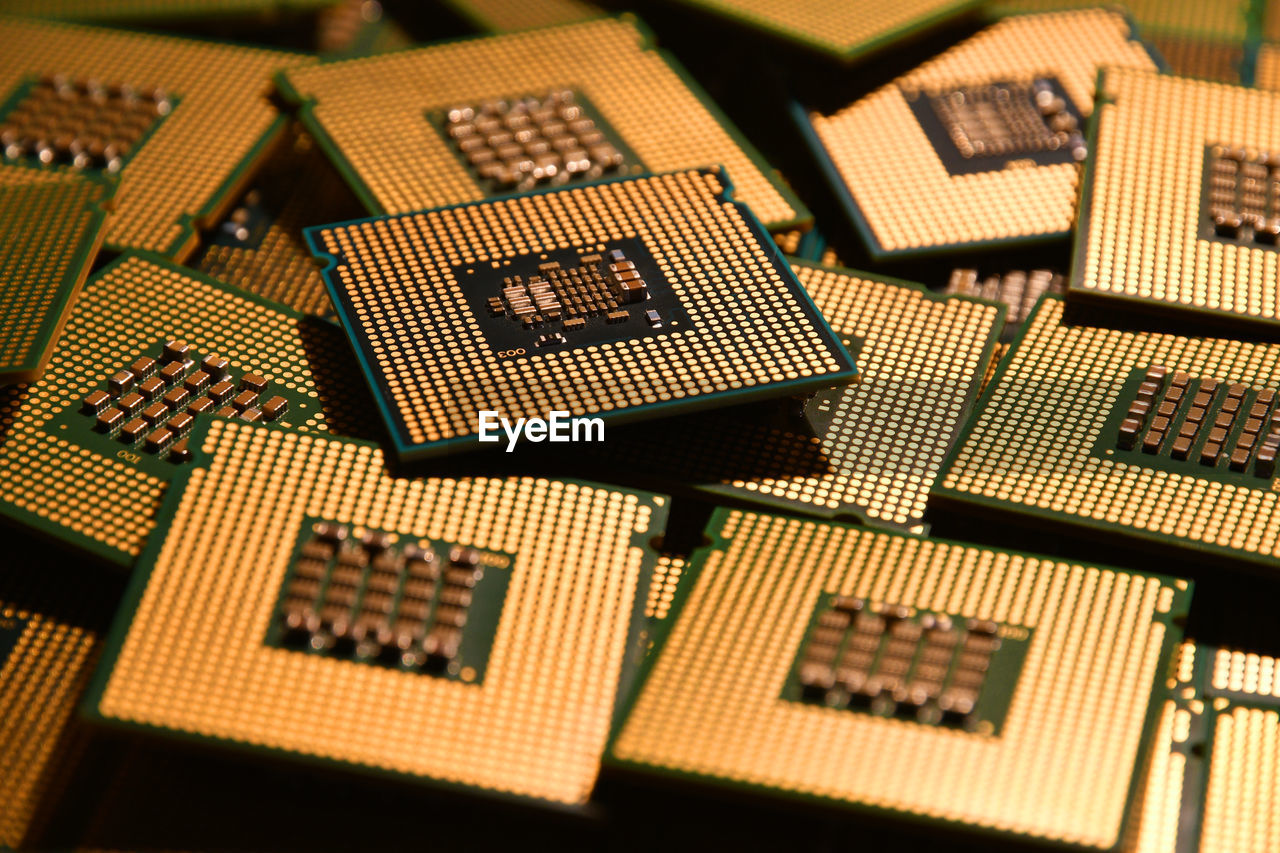 Full frame shot of computer chips