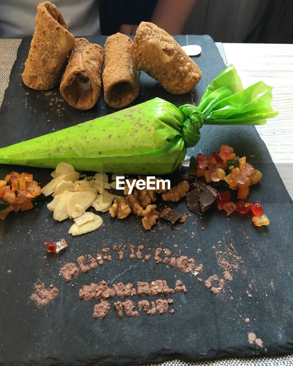 HIGH ANGLE VIEW OF MEAT ON TABLE