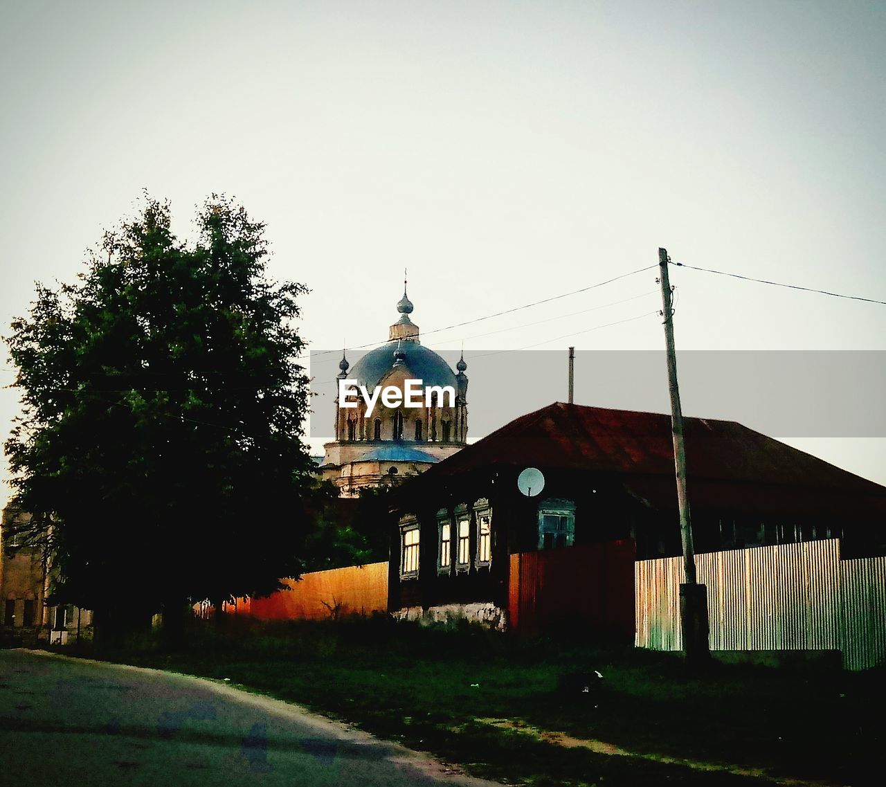 VIEW OF CHURCH AGAINST CLEAR SKY