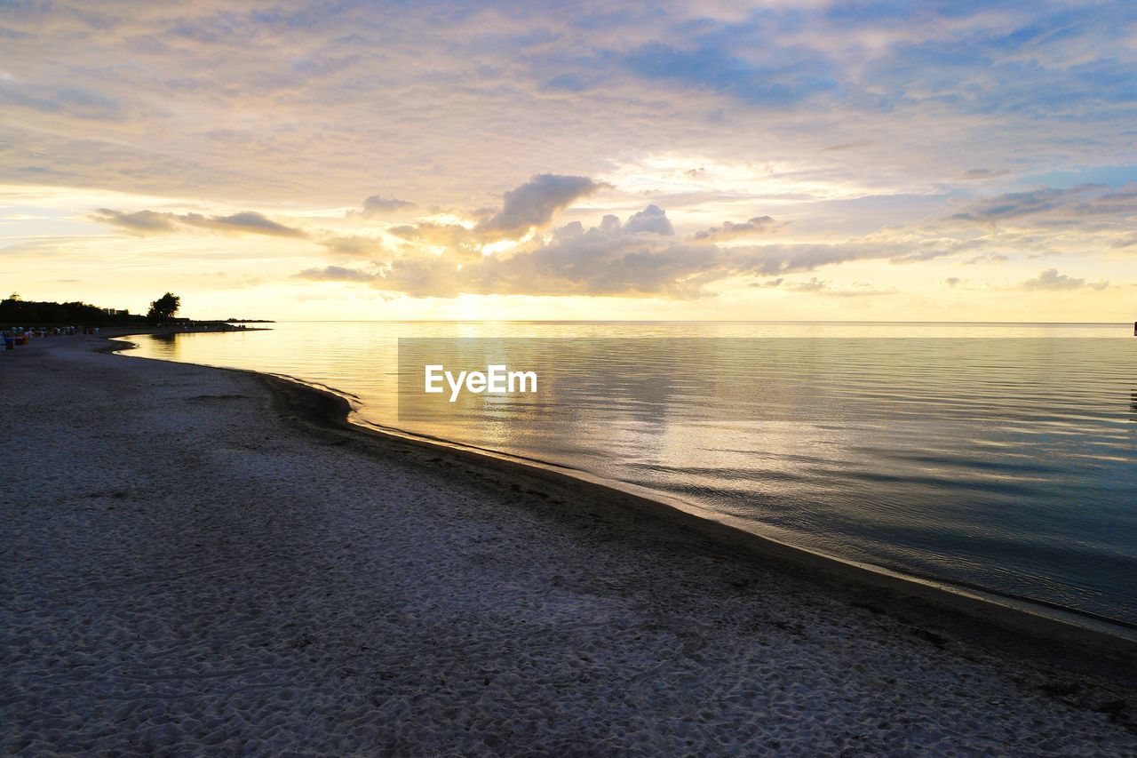 Scenic view of sea against sky at sunset