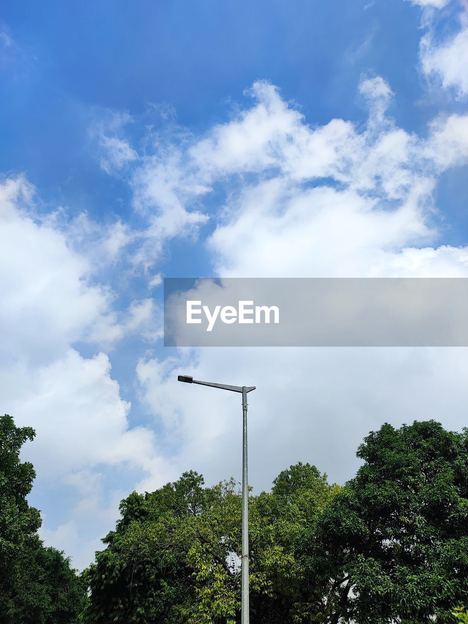 Low angle view of street light against sky