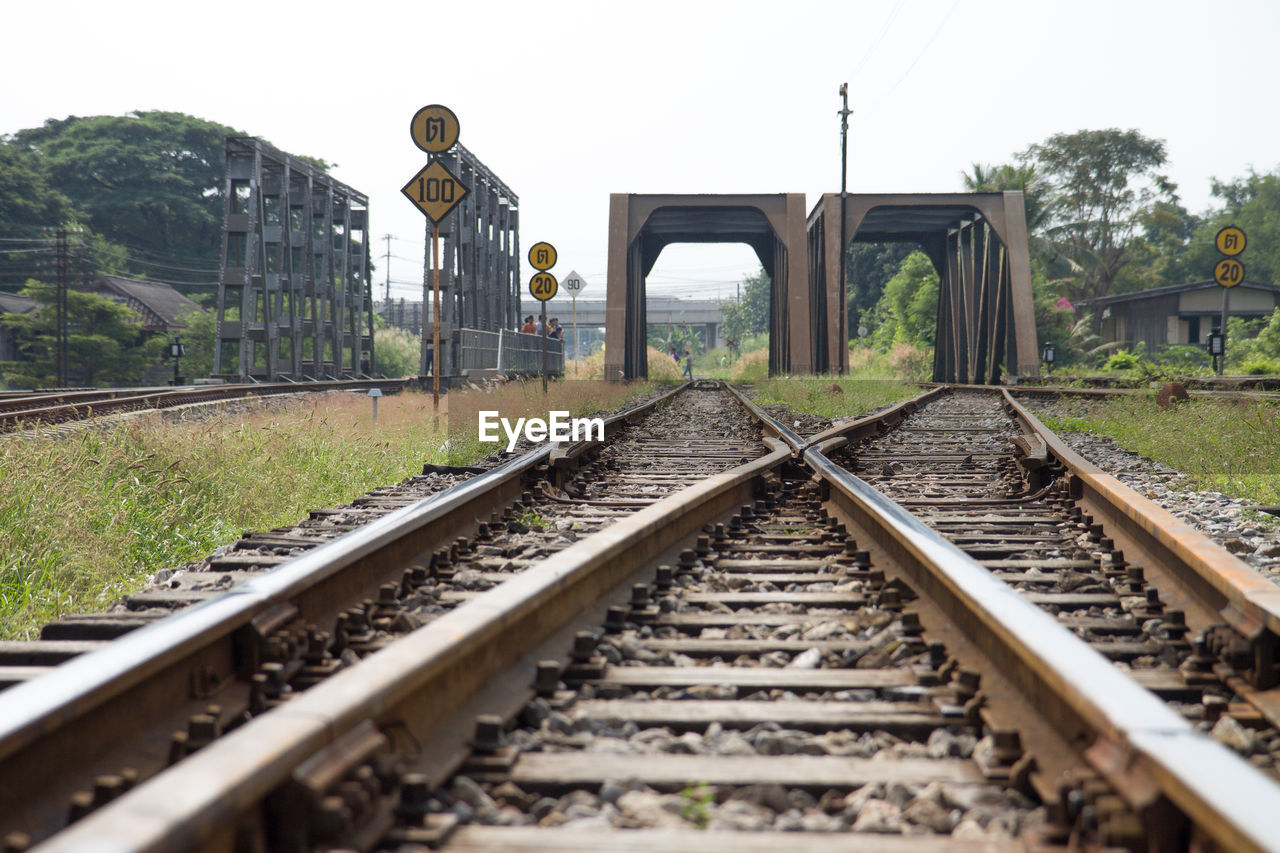 The railroad that runs through the iron bridge to various locations.