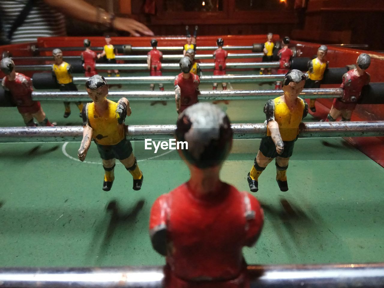 Close-up of foosball