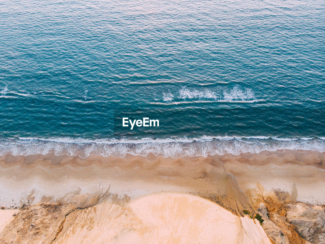 High angle view of beach