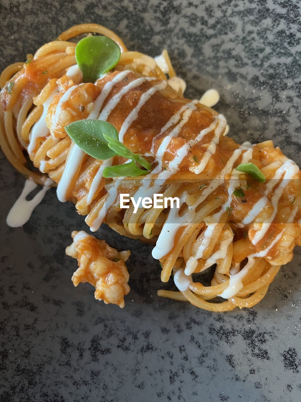 High angle view of food on table