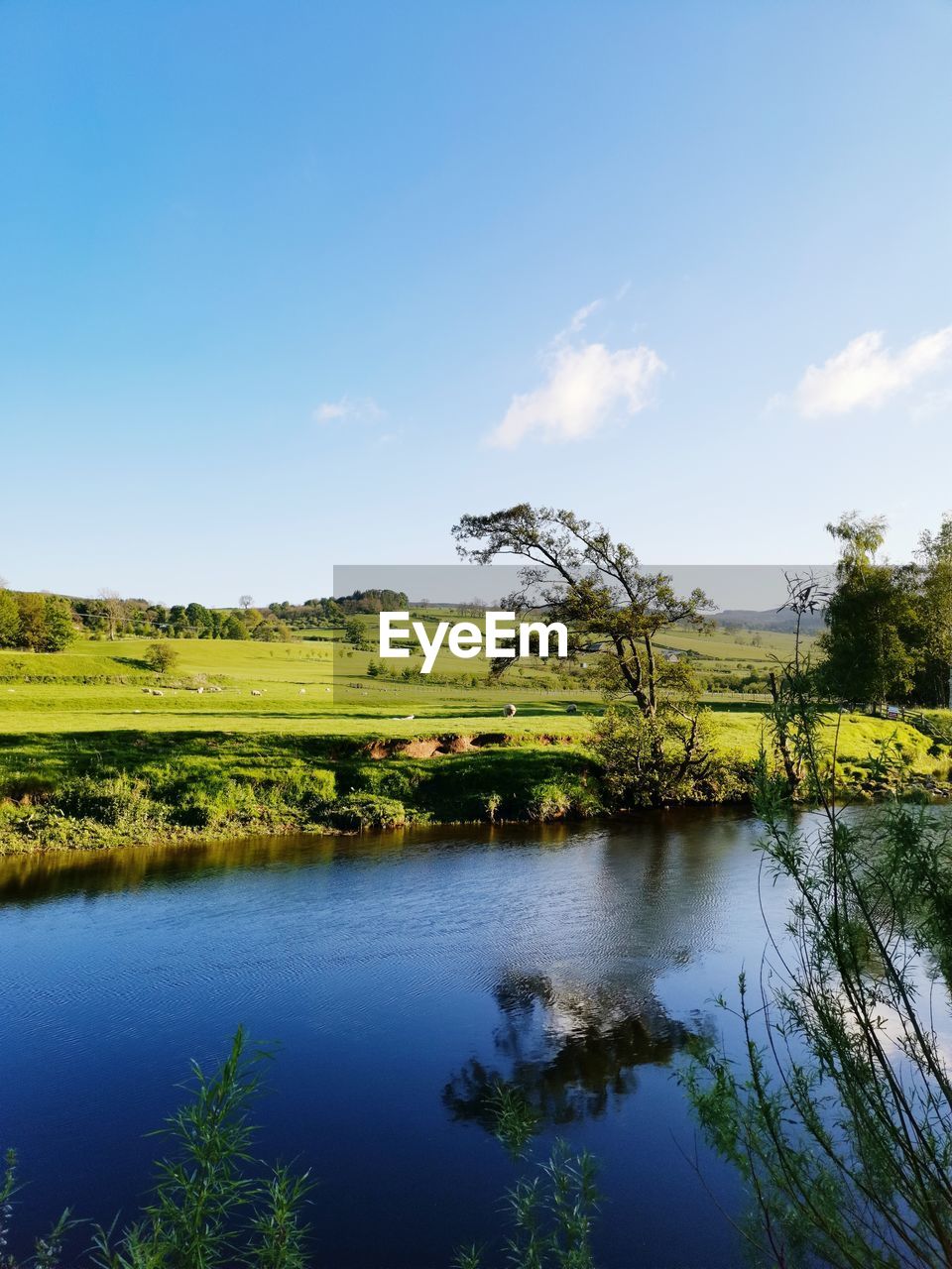 SCENIC VIEW OF LAKE BY LANDSCAPE AGAINST SKY