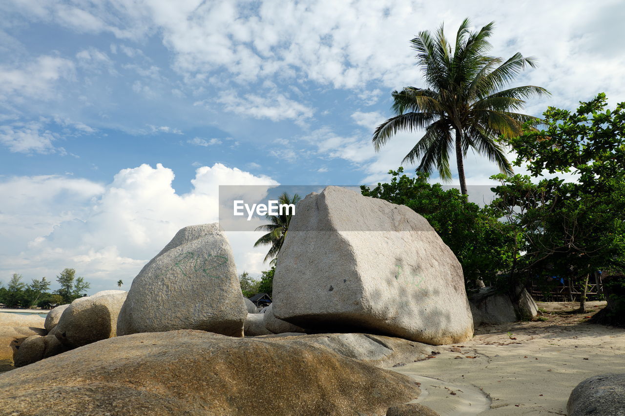 Rock formations on coast