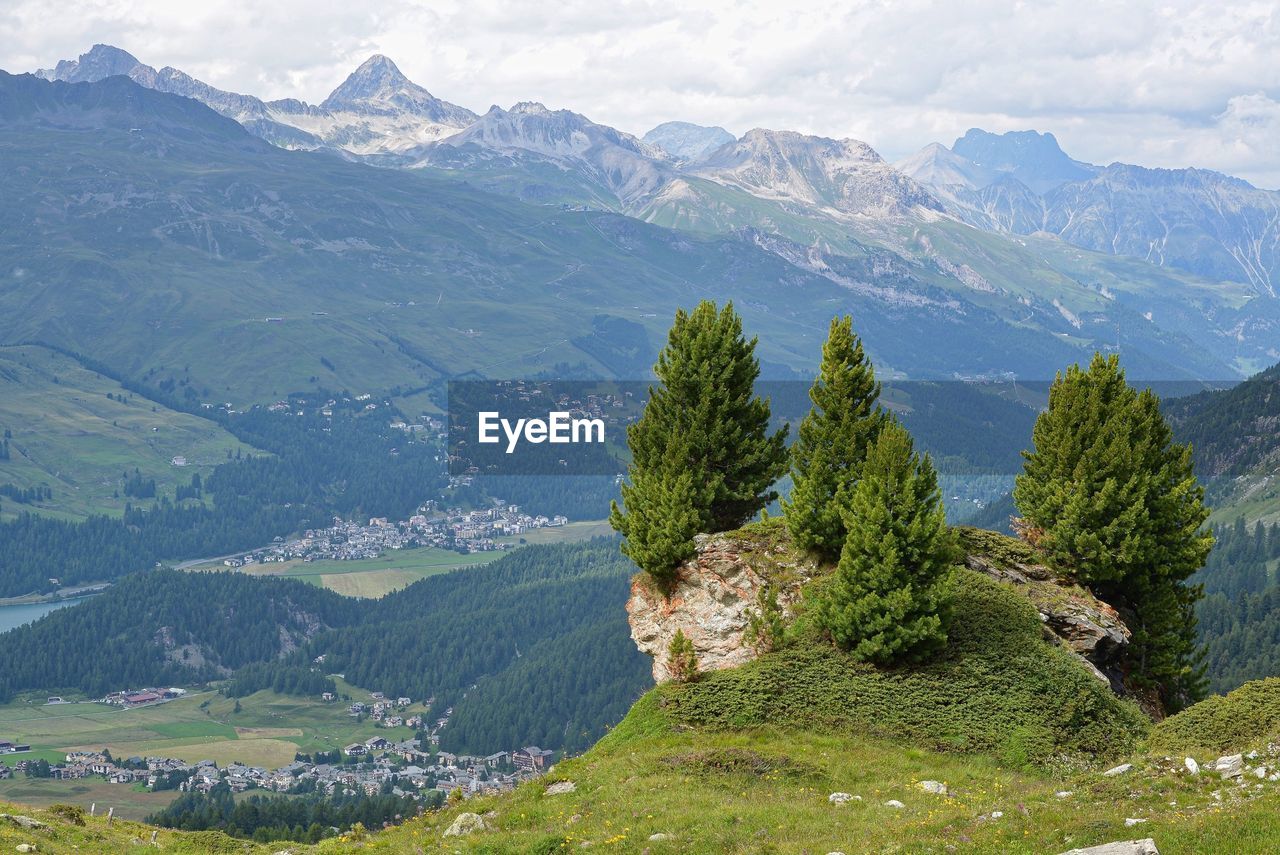 Scenic view of mountains against sky