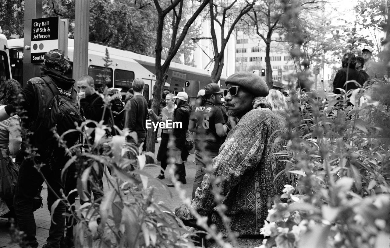 CROWD ON CITY IN PARK