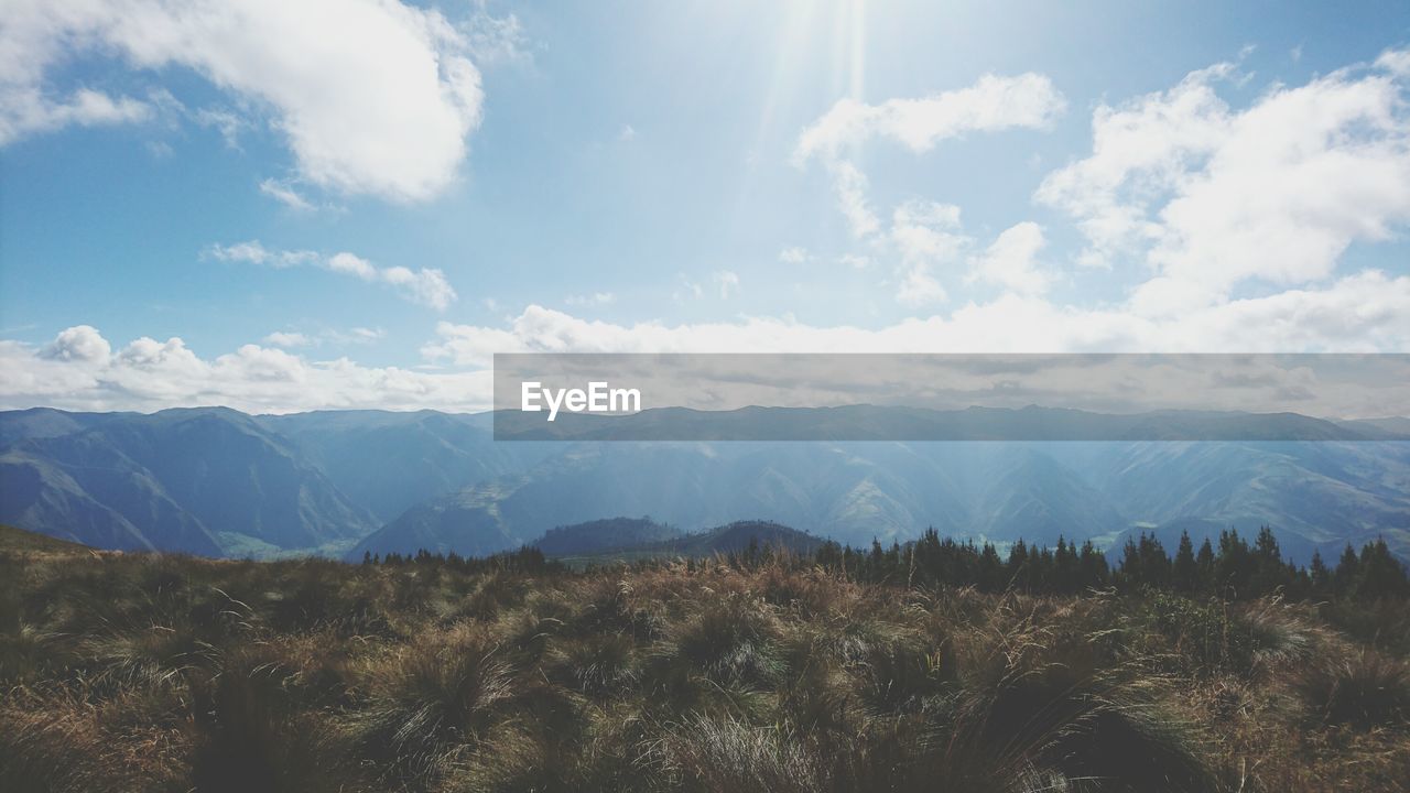 Scenic view of mountains against sky