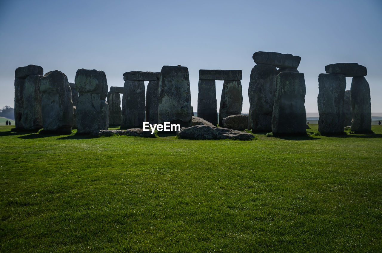 View of old ruins against clear sky