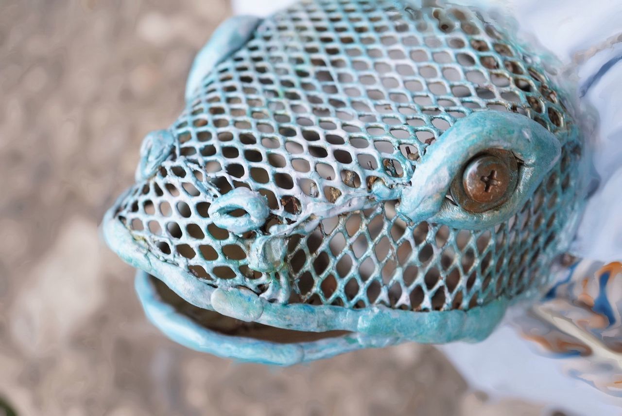 Close-up of metallic animal head