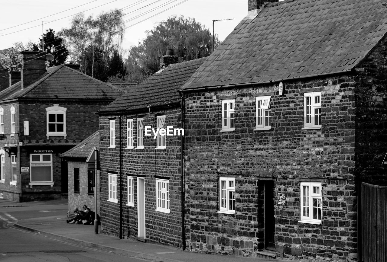 Stone houses on street