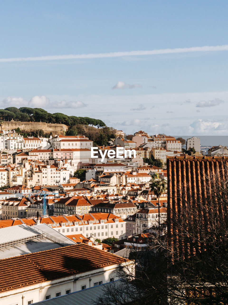 Panoramic view of lisbon at sunset, portugal