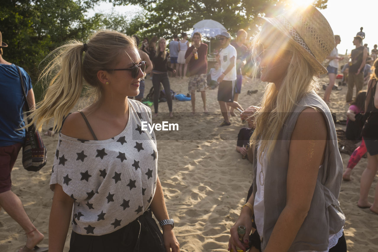 Tourists enjoying on the beach