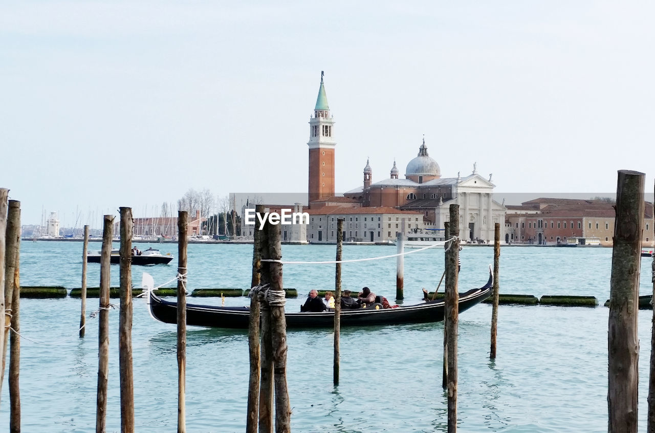 Mid distance view of church of san giorgio maggiore against clear sky