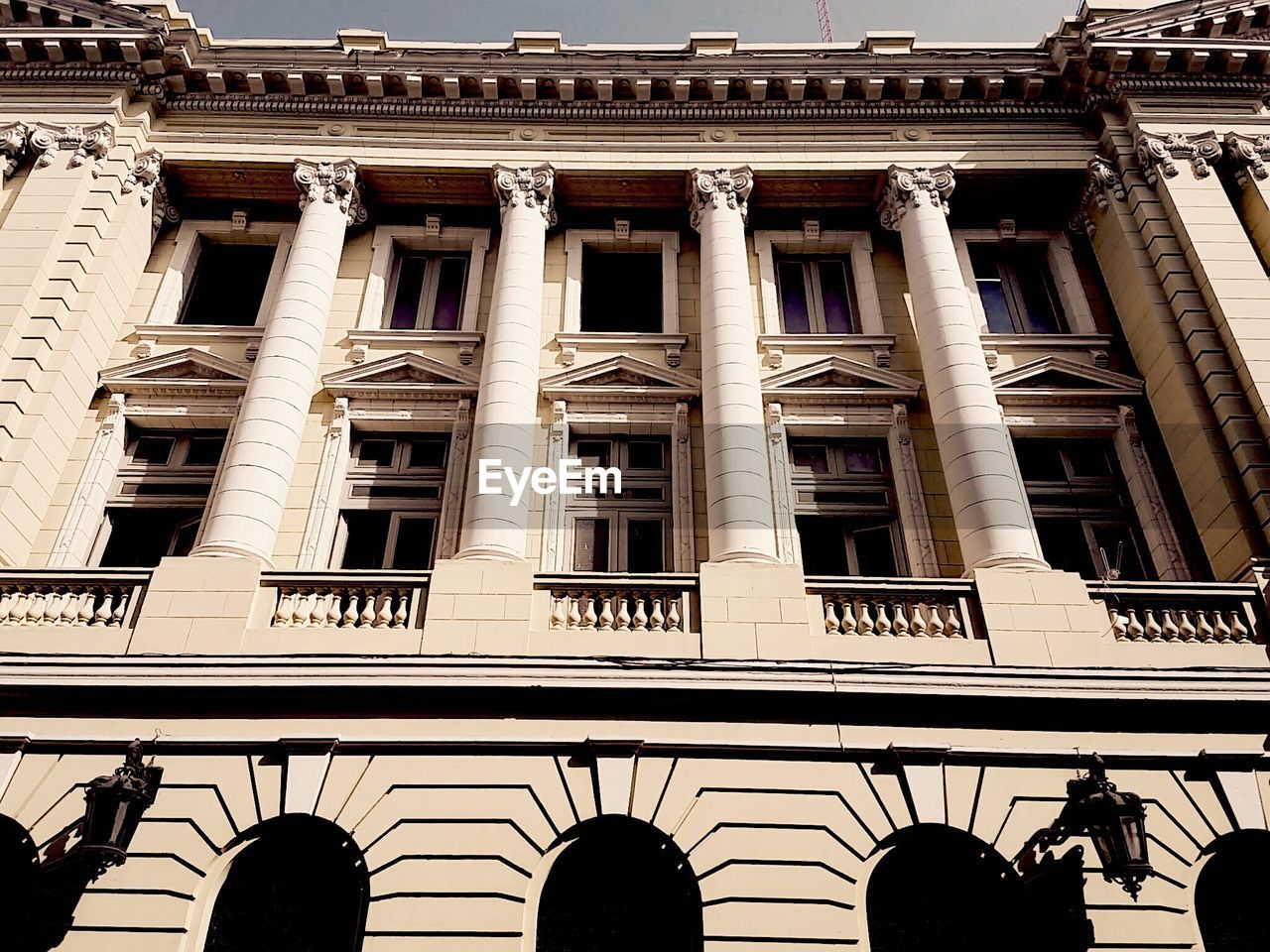 Low angle view of office building in city