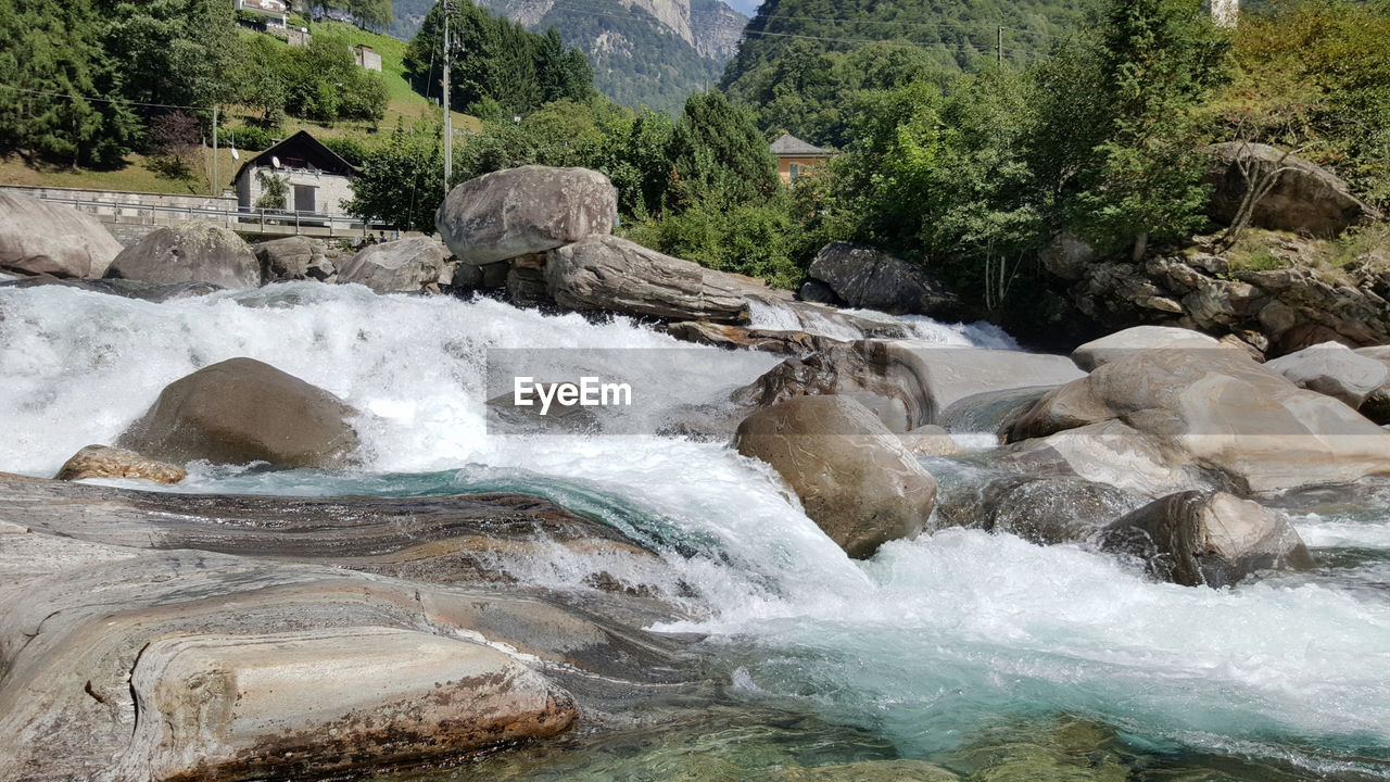 Scenic view of waterfall