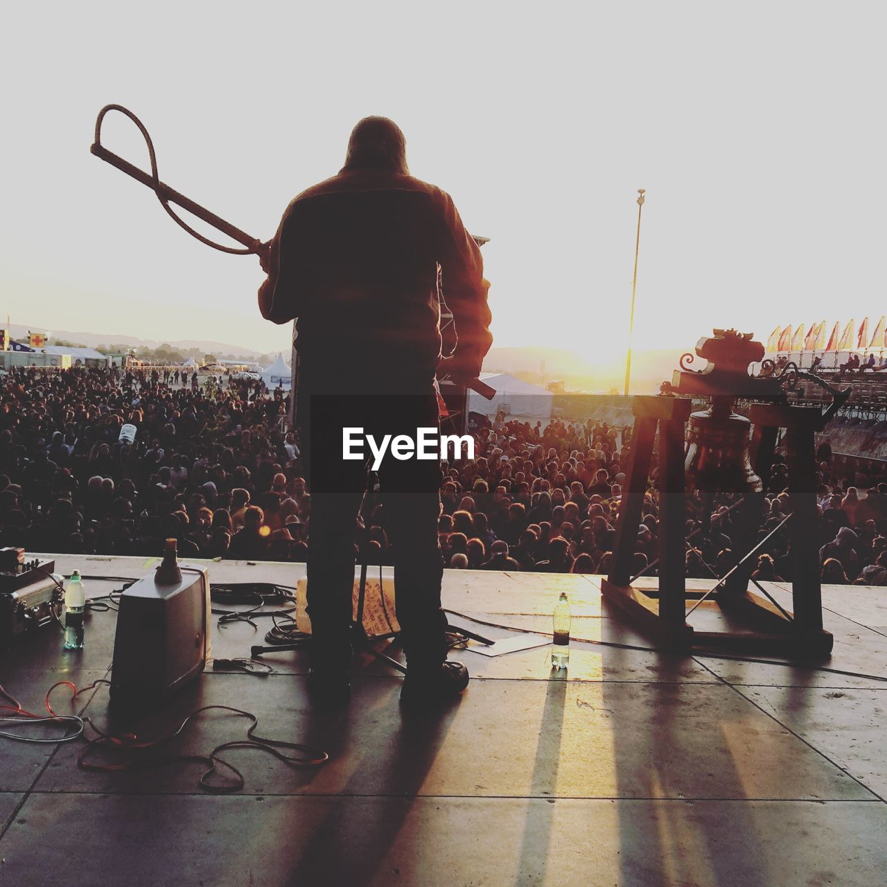 Crowd enjoying concert outdoors