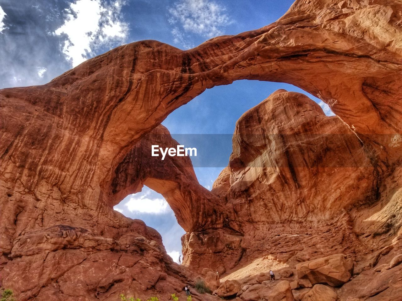 Low angle view of rock formation