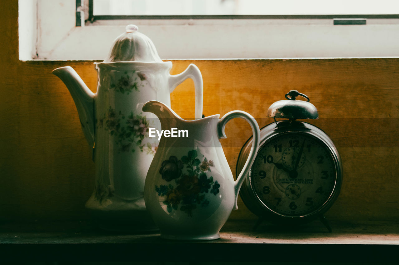 Close-up of teapot on table
