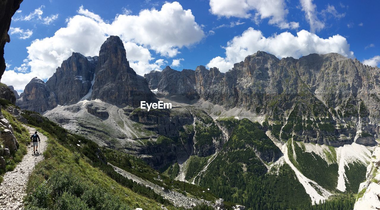 Mountains with sky in background