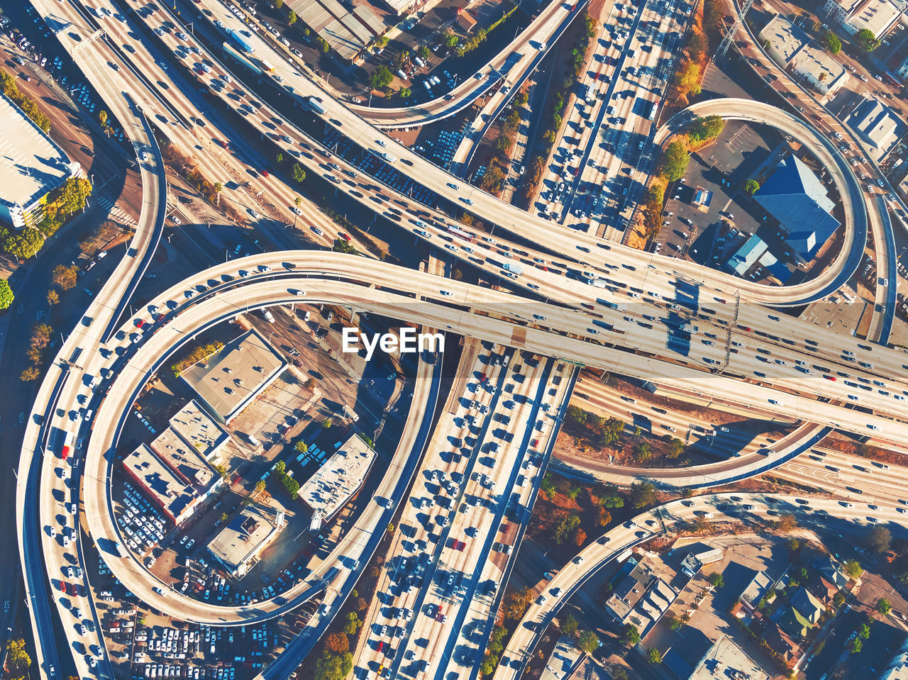 High angle view of traffic on highway