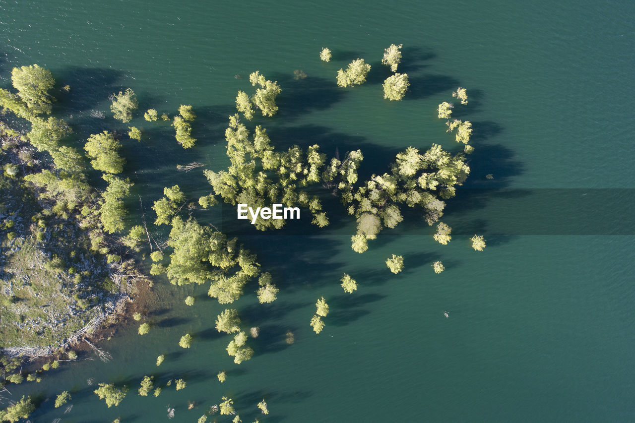 Porma's reservoir and dam from aerial view