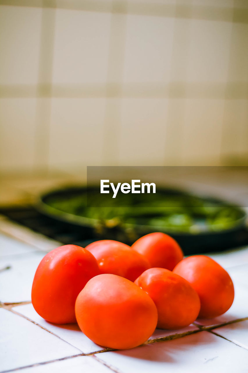 Close-up of tomatoes on table