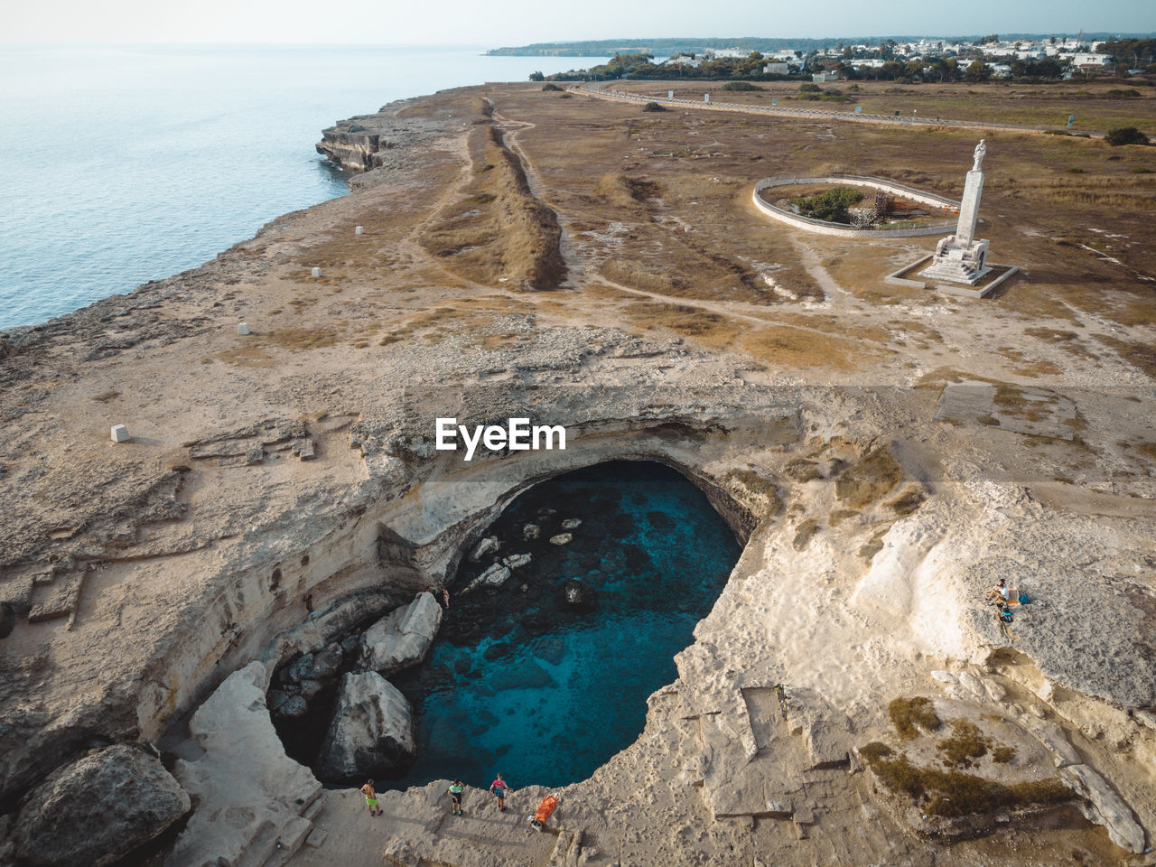 A great view on the grotta della poesia in puglia