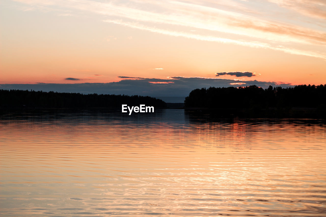 SCENIC VIEW OF SUNSET OVER SEA