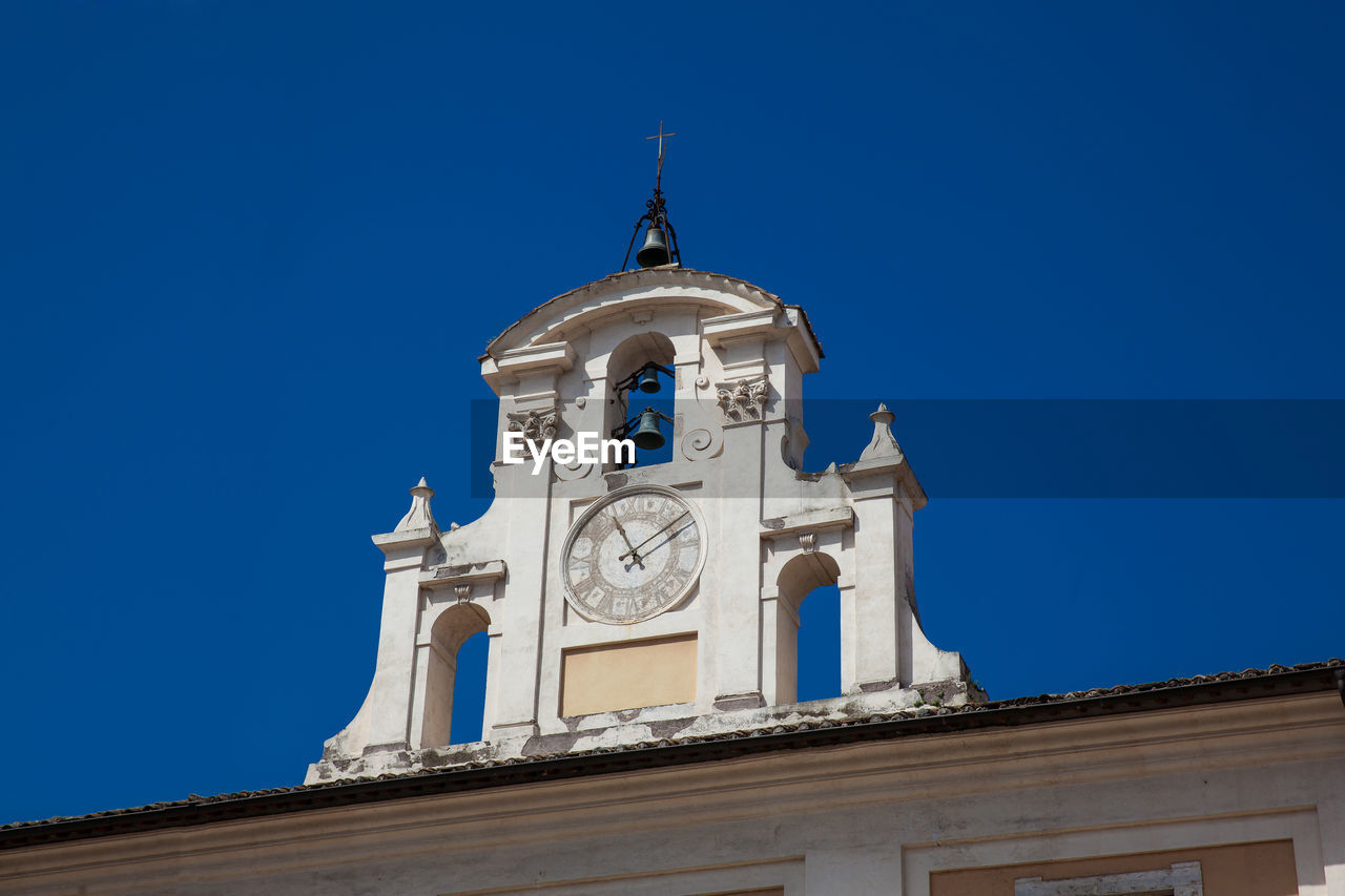 Clock and bell tower of the salvatore hospital in piazza san giovanni in laterano founded in 1216