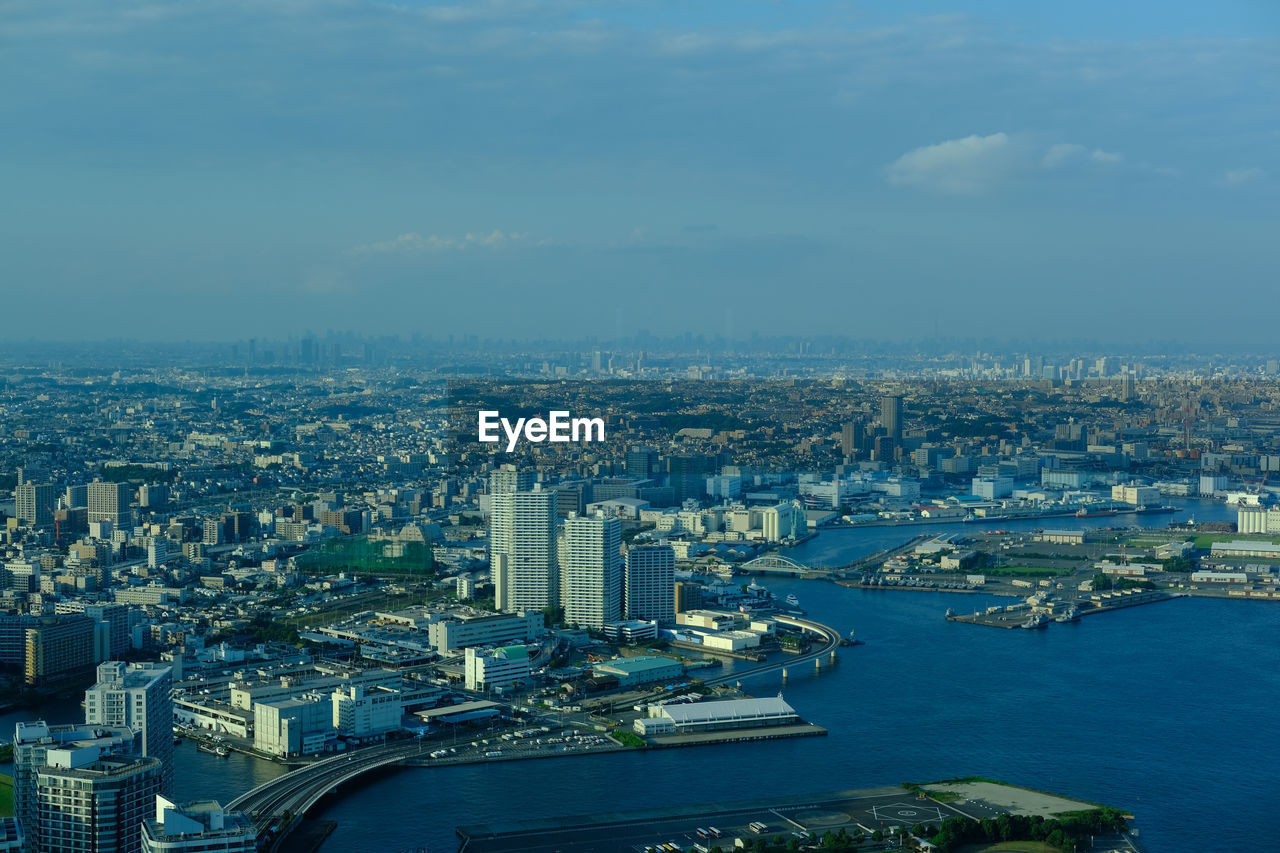 Aerial view of buildings in city