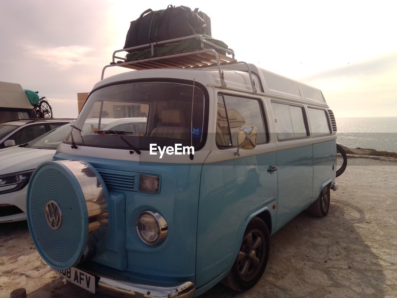 VIEW OF CAR ON BEACH