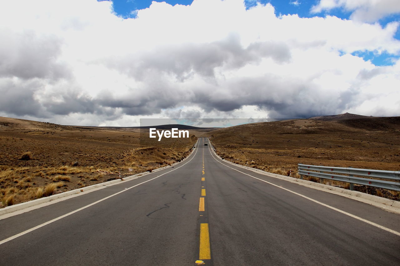 EMPTY ROAD BY LANDSCAPE AGAINST SKY