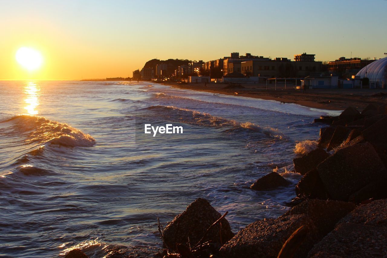 SCENIC VIEW OF SEA DURING SUNSET